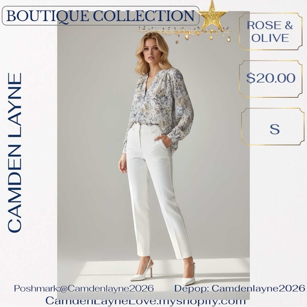 Rose & Olive White Women's Trousers